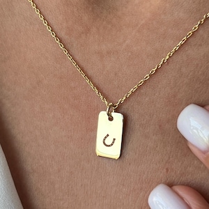 14K Gold Plated Horseshoe Necklace: 925 Sterling Silver Luck Jewelry