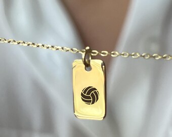 Gold Plated Volleyball Necklace: Sterling Silver Sports Jewelry