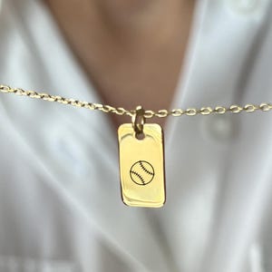 Gold Plated Baseball Necklace: Sterling Silver Sports Jewelry
