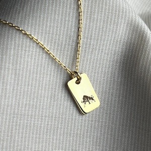 Bull Necklace - 14K Gold Plated - Wild Jewelry - 925K Sterling Silver - Cute Gift for Daughter - Jewelry for Christmas - Angry Bull Pendant