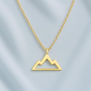 Mountain Necklace: 14K Gold Plated Sterling Silver Utah Jewelry