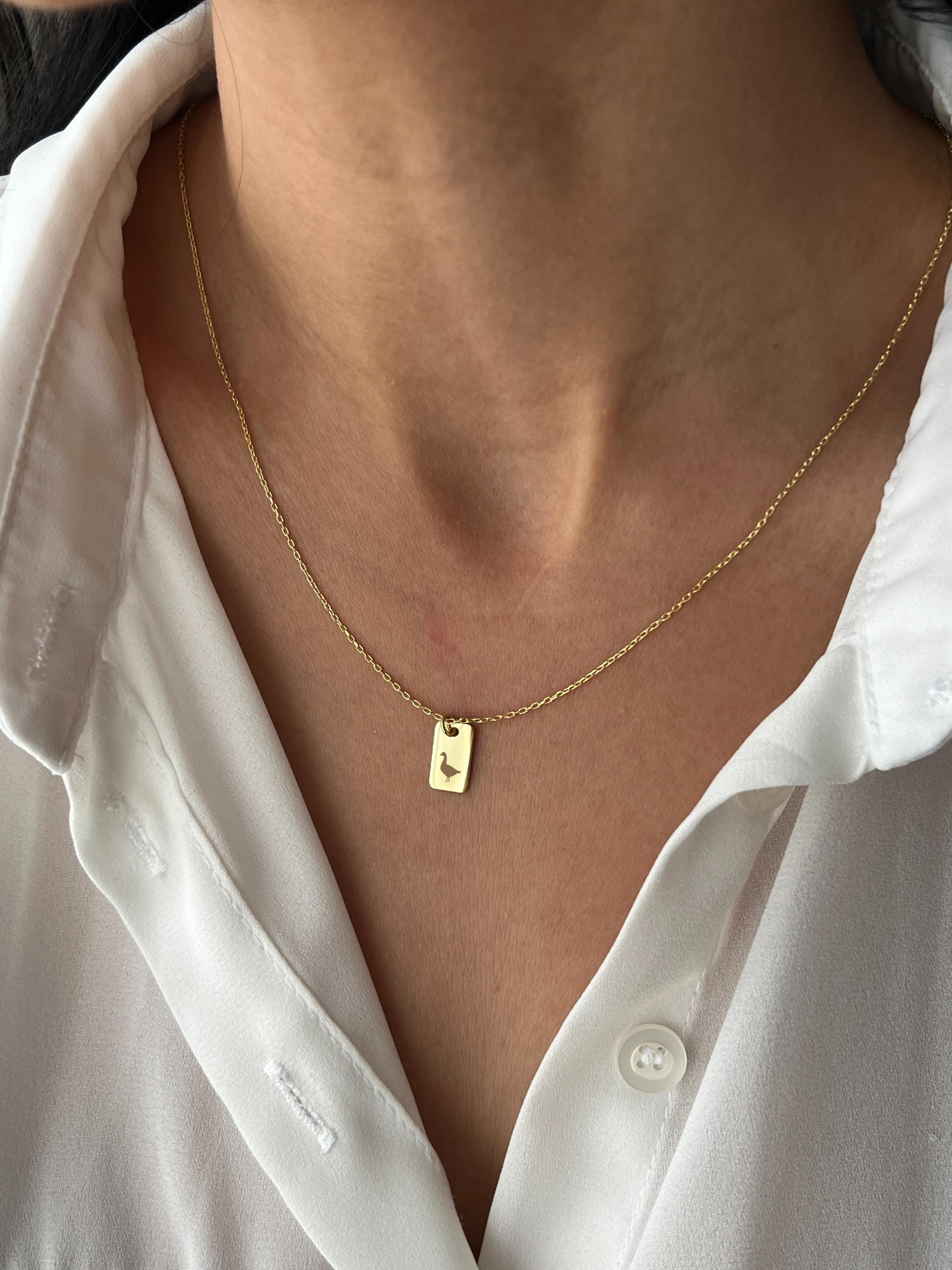Goose Necklace - 14K Gold Plated - Minimalist Custom Jewelry