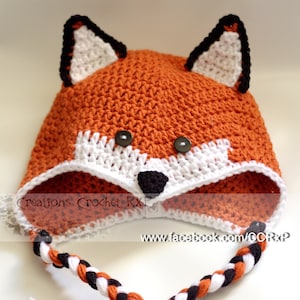 Made to order cute fox crochet hat earflap tassels ears animal