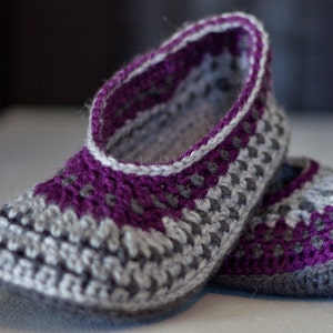 women girl crocheted slippers knitted image 1