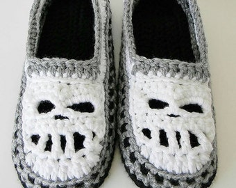 skull crochet slippers Men Women