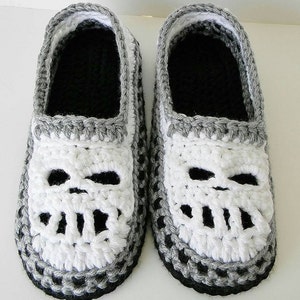 skull crochet slippers Men Women