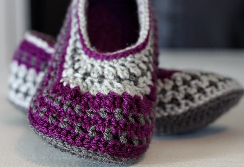 women girl crocheted slippers knitted image 2