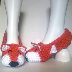 crochet fox slippers women men girl boy