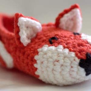crochet fox slippers women men girl boy