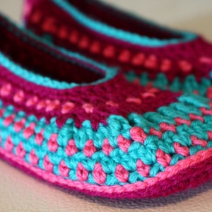 women girl crocheted slippers knitted image 4