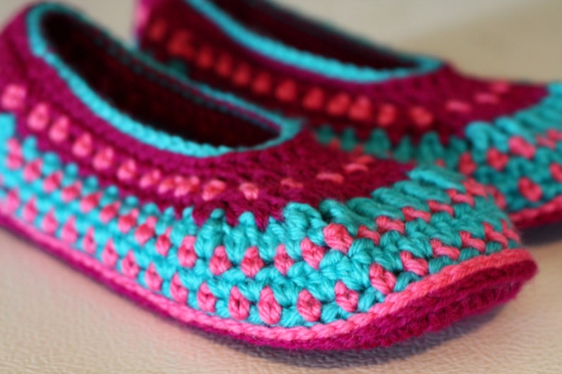 women girl crocheted slippers knitted image 4
