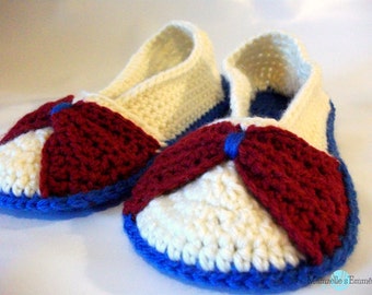 crochet bow slippers