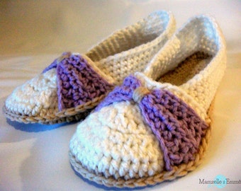 crochet bow slippers