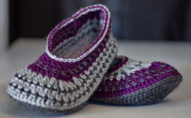 women girl crocheted slippers knitted image 1