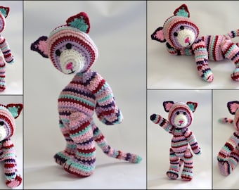 Lily the cat crochet stuffed toy knitted plushie soft toy