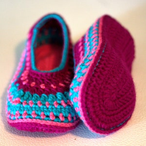 women girl crocheted slippers knitted image 3