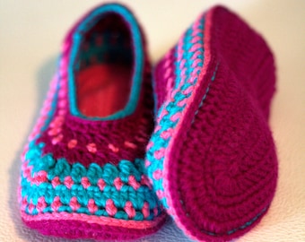 women girl crocheted slippers knitted Made to order