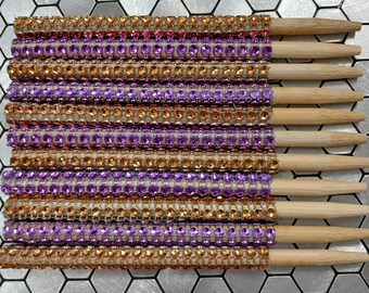 Bling Candy Apple Sticks: Lila und Orange Strass Spieße