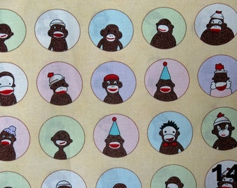 Fat Quarter Pack.  Monkey N' Round Yellow