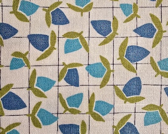 Blue Flower Bud Quilting Fabric - Andover Collective Cotton