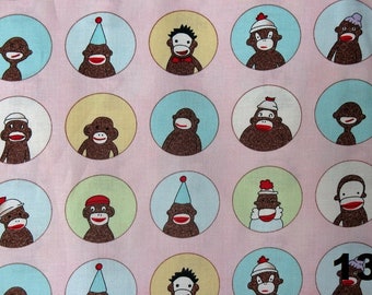 Fat Quarter Pack.  Monkey N' Round Pink