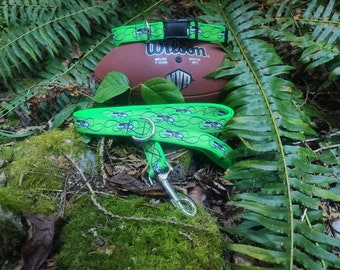 Green Seattle Seahawks dog leash, collar or set