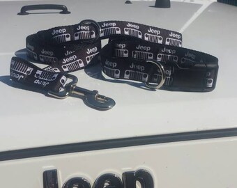 Black Jeep Dog Collar, leash or set