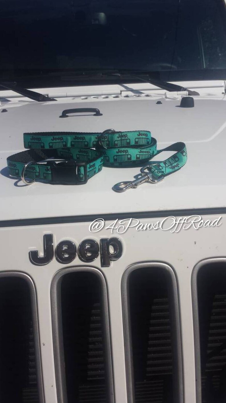 Jeep Teal Dog Collar leash or set Etsy