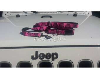 Jeep Hot Pink dog collar, leash or set