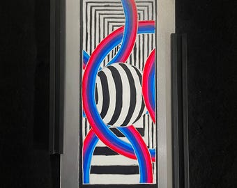 HYPERBOLA by Axuro LTD - 6"x12" Hand Engraved Aluminum Panel - Original Artwork