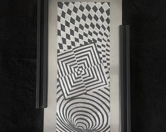 KUBIC by Axuro LTD - 6"x12" Hand Engraved Aluminum Panel - Original Artwork