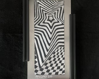 CINQ by Axuro LTD - 6"x12" Hand Engraved Aluminum Panel - Original Artwork