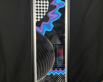TRANSITION by Axuro LTD - 36"x12" Painted and Laser Engraved Aluminum Panel Original Artwork with Frame