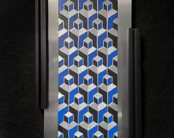 TESSELLATION by Axuro LTD - 6"x12" Hand Engraved Aluminum Panel - Original Artwork