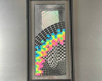 PENETRALIA by Axuro LTD - 16"x8" Painted and Laser Engraved Aluminium Panel Original Artwork with Frame