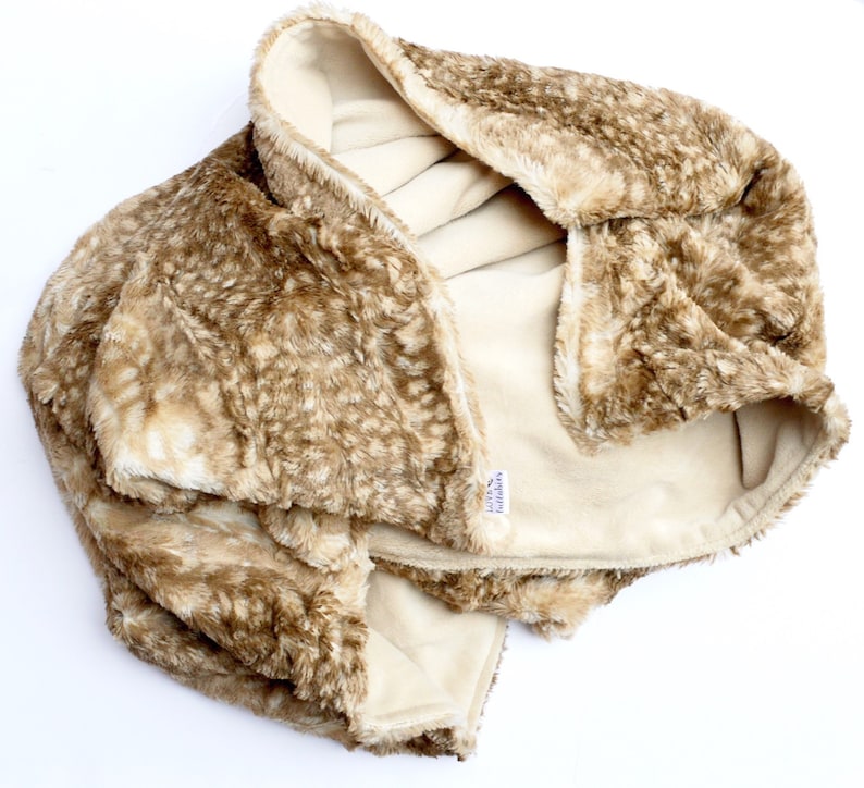 LUXE Collection Fawn Faux Fur and Smooth Minky Deer Blanket Etsy