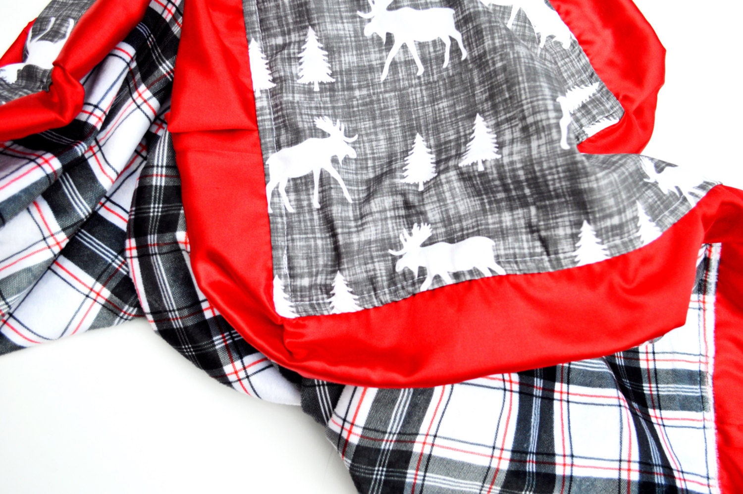 Toddler Blanket Geometric Moose Buffalo Plaid Baby Etsy