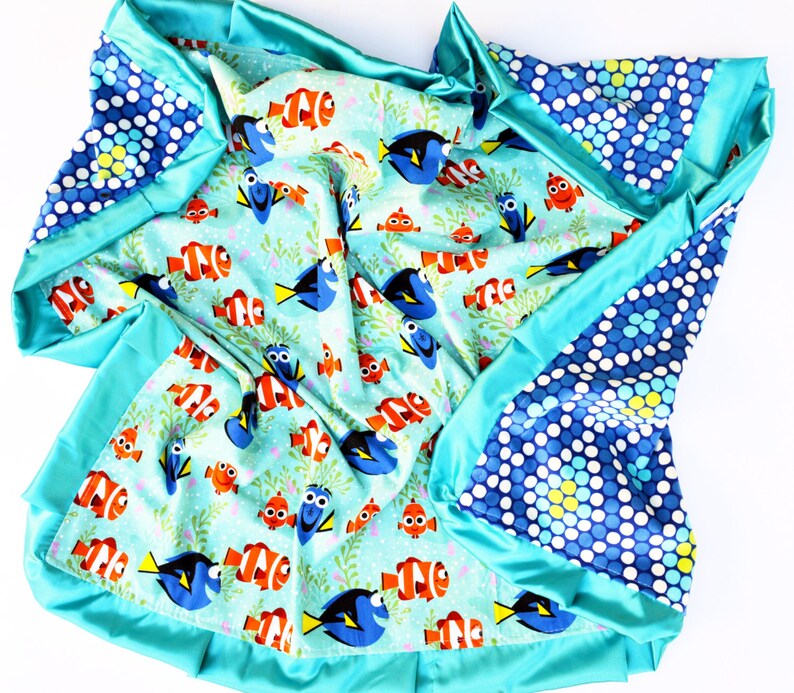 Baby/toddler Blanket Finding Dory Finding Nemo Fish Aqua Etsy