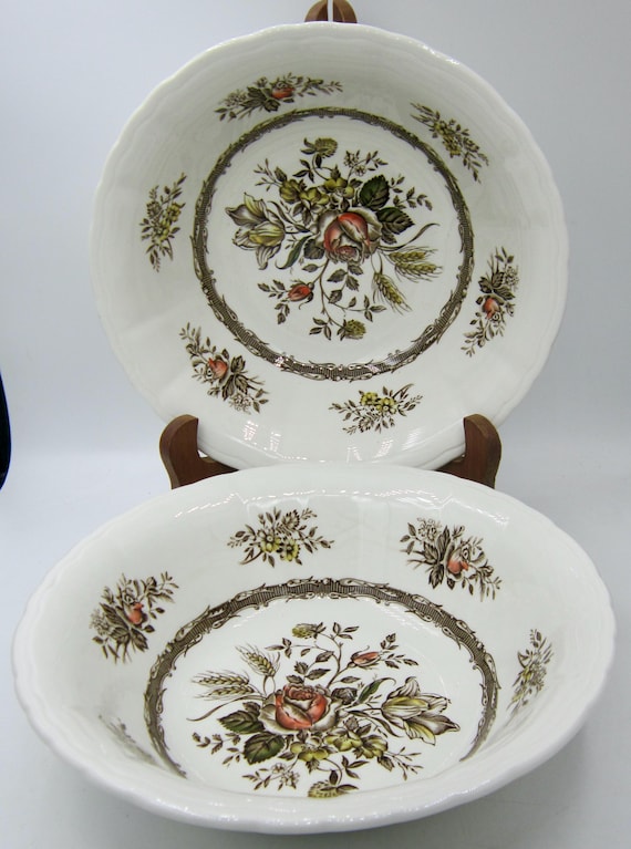 Wood and Sons Rosedale Brown Round Serving Bowls (2) - Smooth Edge