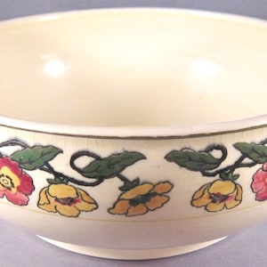 Adams Titian Ware Bol de service rond ivoire royal pour légumes (7,5 po.) Pensées - Angleterre