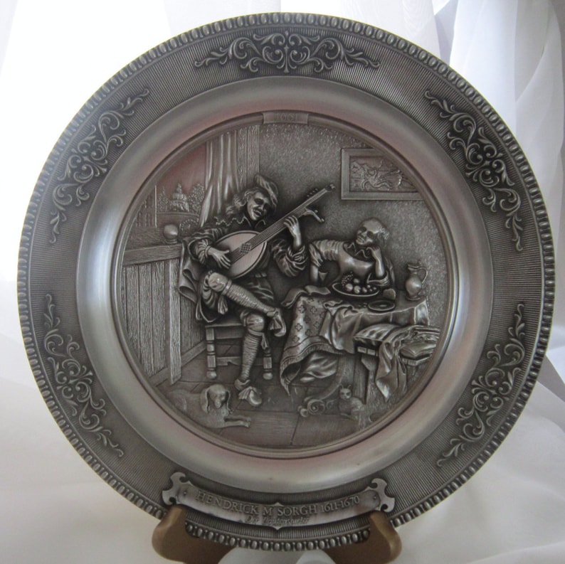 WMF Zinn Pewter Hanging Wall Plate 10.25 In. Hendrick M. Etsy