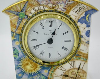 Royal Doulton Millenium (H5263) Bone China Table Clock (4.75 In.) - England