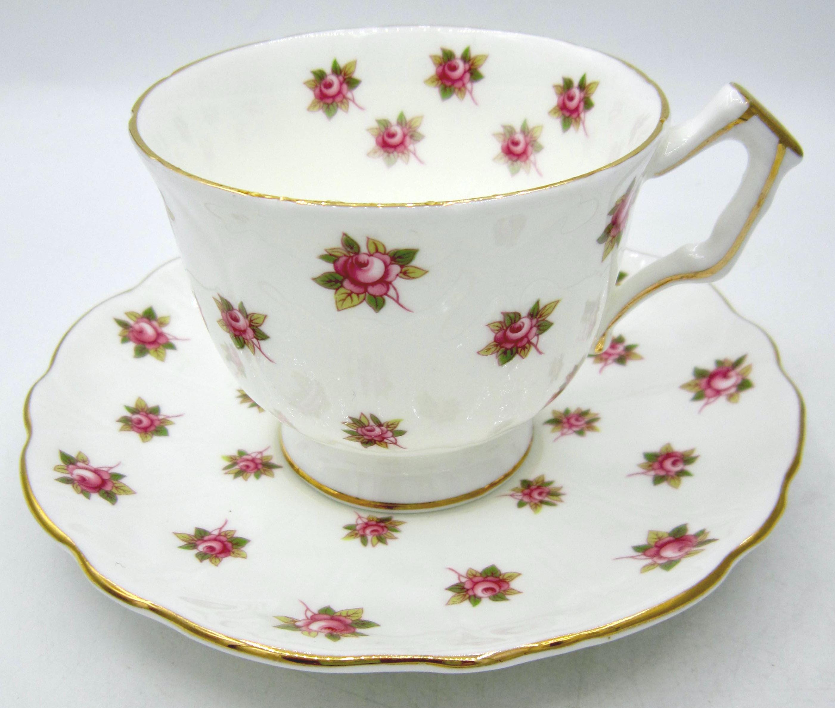 Aynsley Rosedale Bone China Tea Cup and Saucer (M158) Pink Roses ...