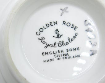 Royal Chelsea Golden Rose Bone China Teacup and Saucer (3983A