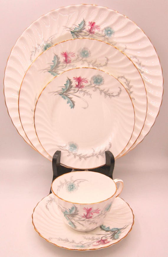 Aynsley Wayside Swirled (8180) Bone China 5 Piece Dinner Place