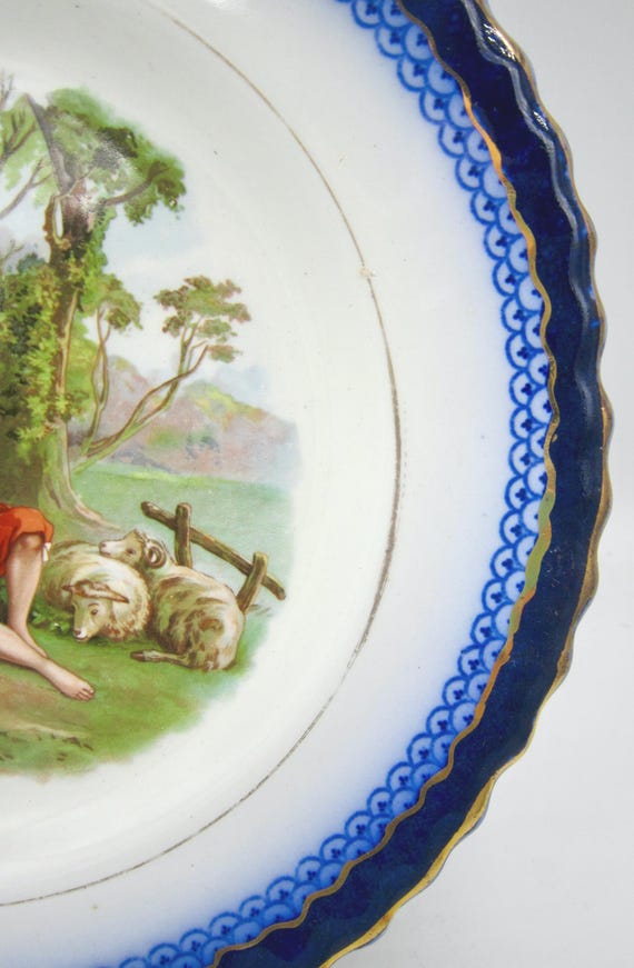 W H Grindley and Co Wentworth the Duchess Flow Blue Plate (9 In