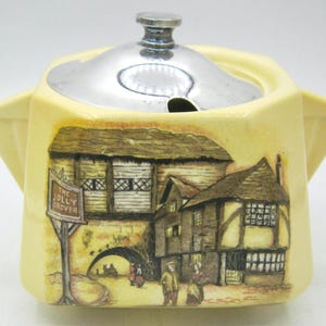 Lancaster and Sandland The Jolly Drover Sugar Bowl with Silver Plated Lid (3 In.) - England
