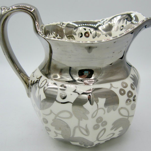 Wedgwood Silver Lustre Pitcher Jug (C5229)- 4.75 In. - England
