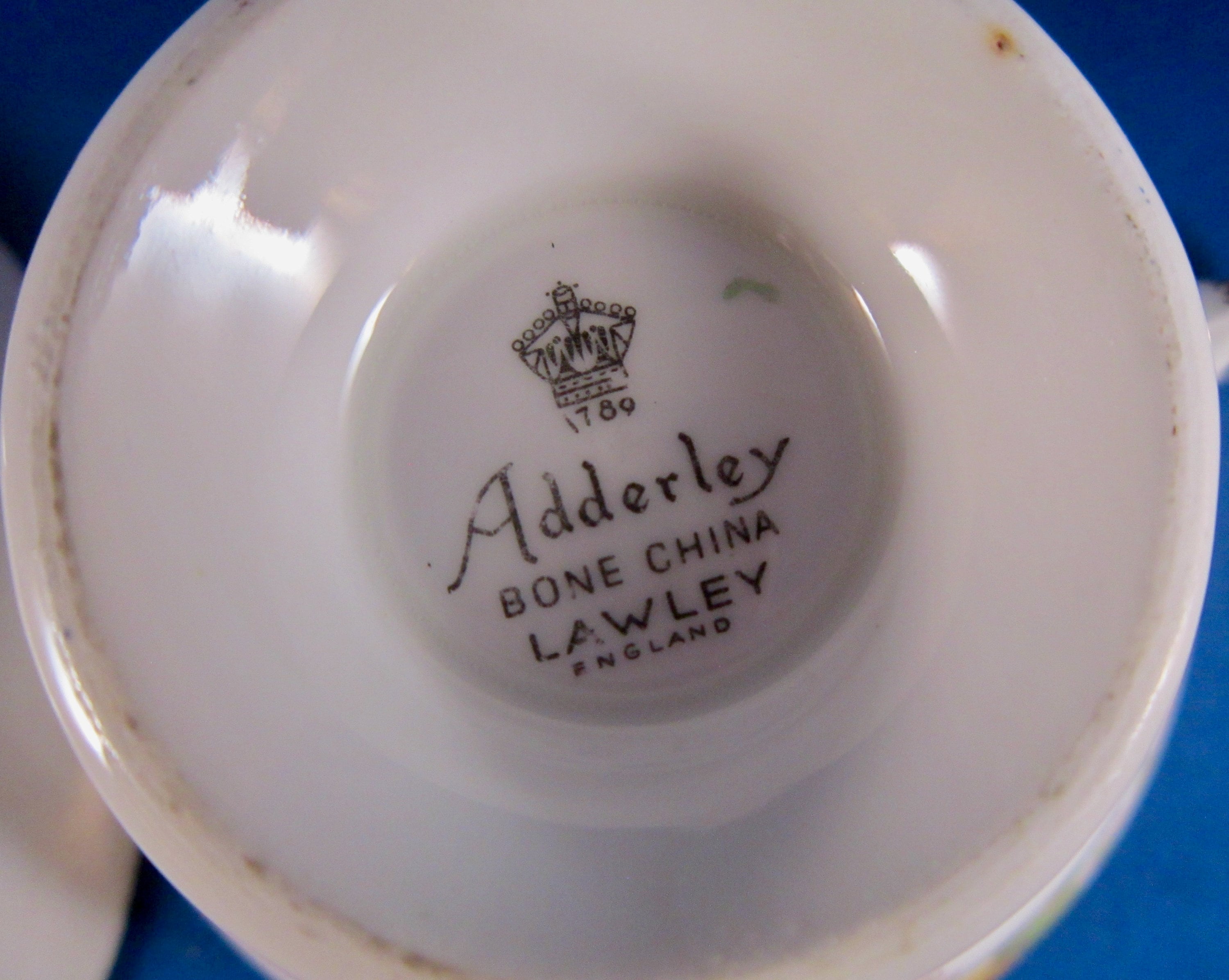 Adderley Bone China Tea Cup and Saucer (lawley)- Purple and Yellow