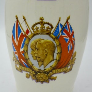 Silver Jubilee of King George V and Queen Mary (1935) - British Pottery Beaker (4.5 In.) - English Royalty Commemorative